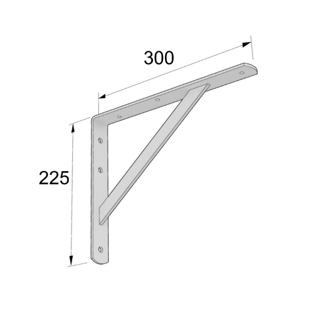 HEAVY DUTY SHELF BRACKET 300x225mm/260kg  WHITE